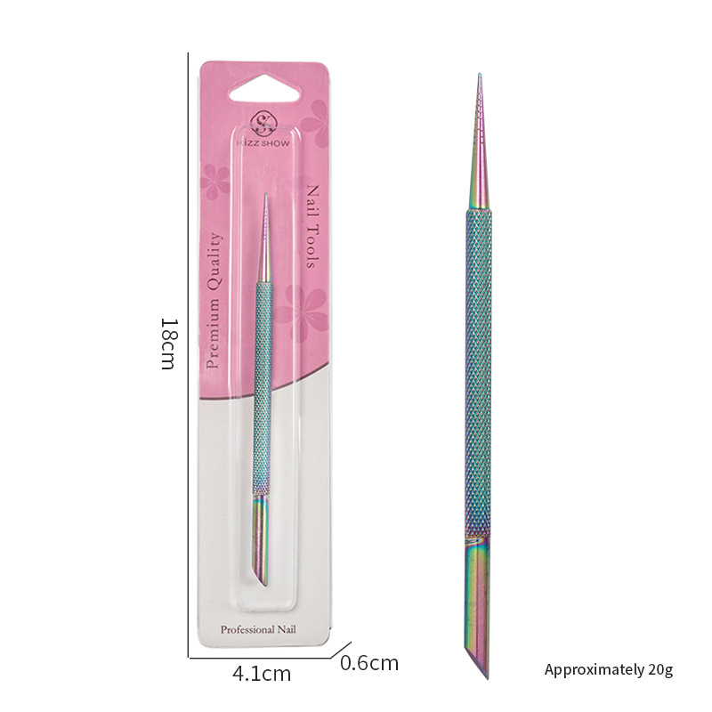 Pointed steel push-colored titanium