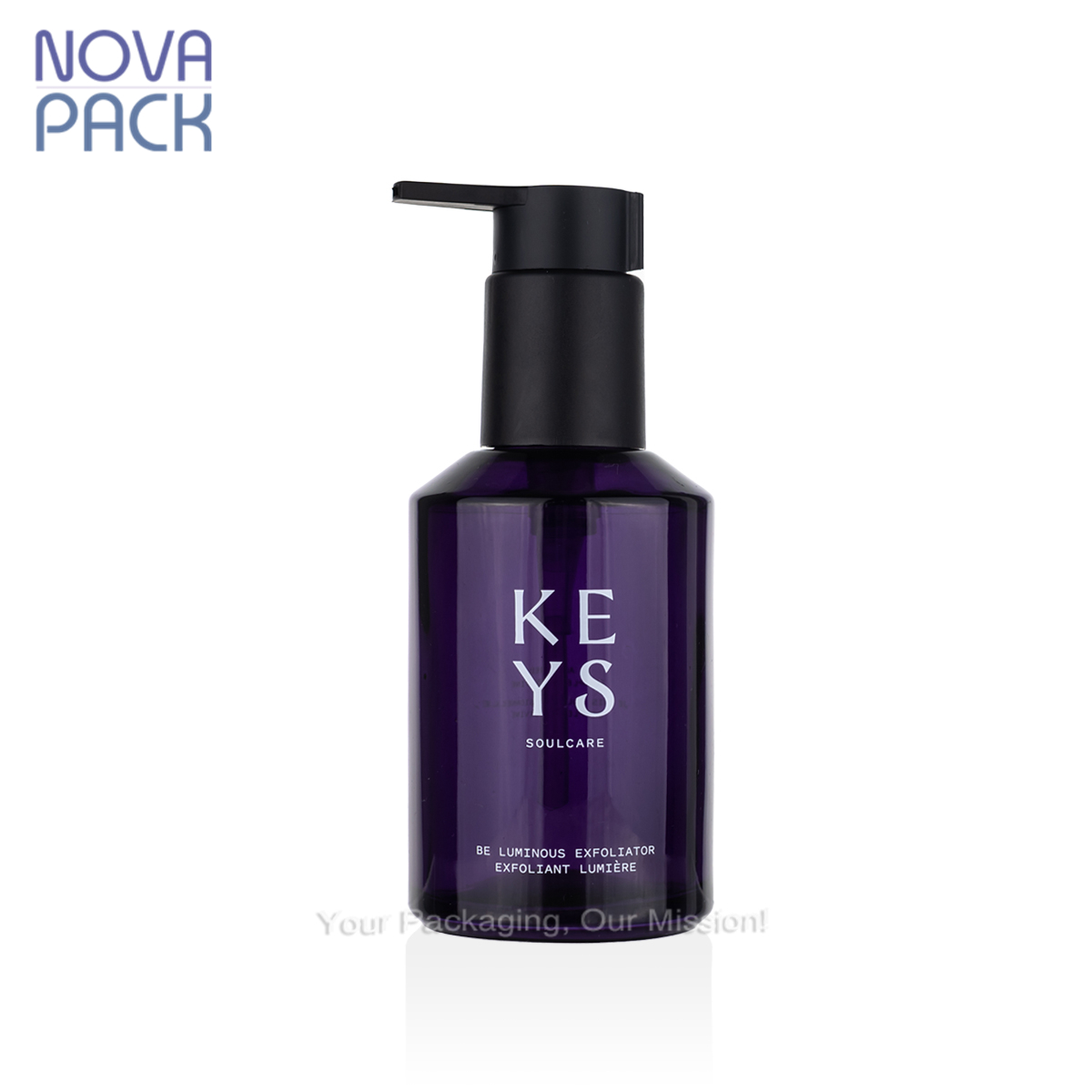 Bouteille violette + pompe à verrouillage noire