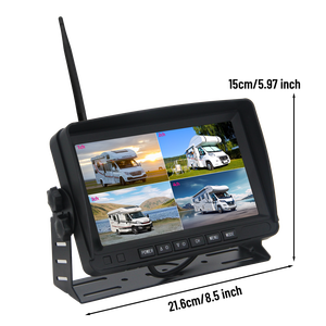 7 inch không dây 4CH xe Quad đổ màn hình Màn hình BSD hệ thống báo động 2.4GHz 4 máy ảnh xe tải điểm mù Kit - Product Image 4