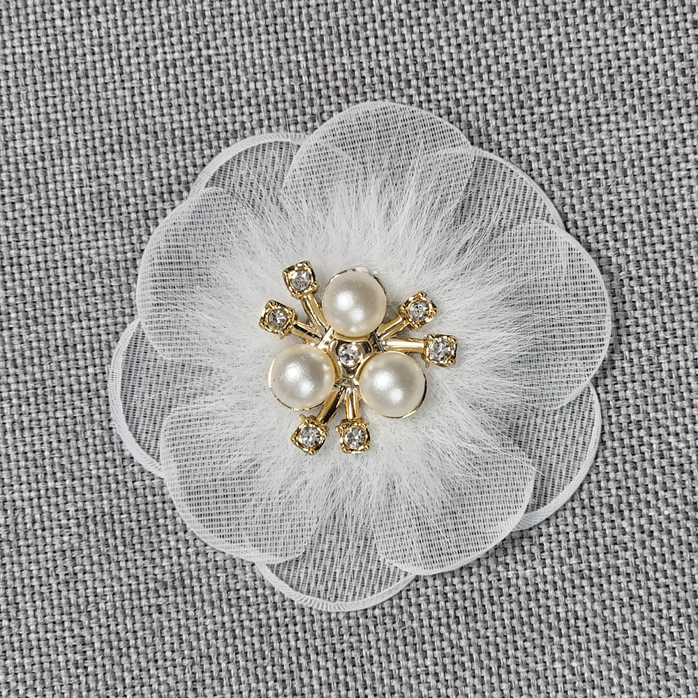 White-22--nsj5-5cm plush diamond flower