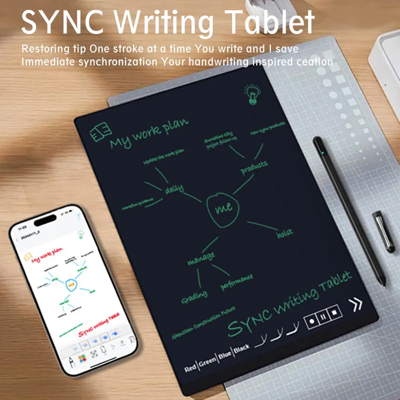 Sync Phone Tablette d'écriture LCD plein écran 14 pouces pour enfants