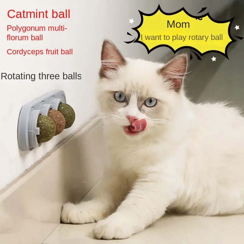 Tự nhiên Catnip mèo xoay catnip tường Bóng đồ chơi liếm đồ ăn nhẹ dinh dưỡng lành mạnh bóng răng Làm sạch catnip Đồ chơi Vật Nuôi