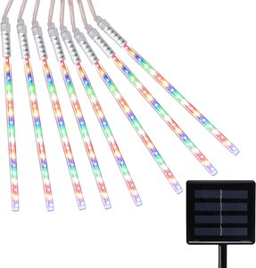 Meteor Shower LED String Lamp 10 <strong>Tubes</strong> 30CM 16 <strong>Tubes</strong> <strong>50CM</strong> LED Lamp Waterproof Solar Outdoor Tree Decorative Lamp