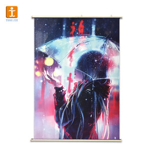 Wandro lle Hochwertige benutzer definierte Aluminiums tange mit Stoff banner/dekorativen Poster-Wandro llen Wasserdichte Anime-Wand rollen - Product Image 6