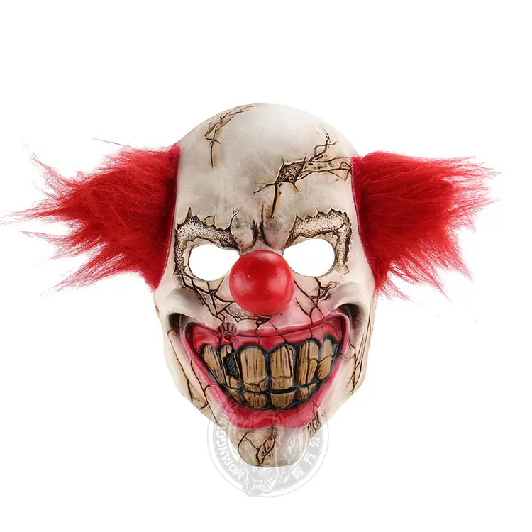 Masque de clown effrayant en latex, visage fantôme et effrayant, halloween, bar de noël, accessoires de fête