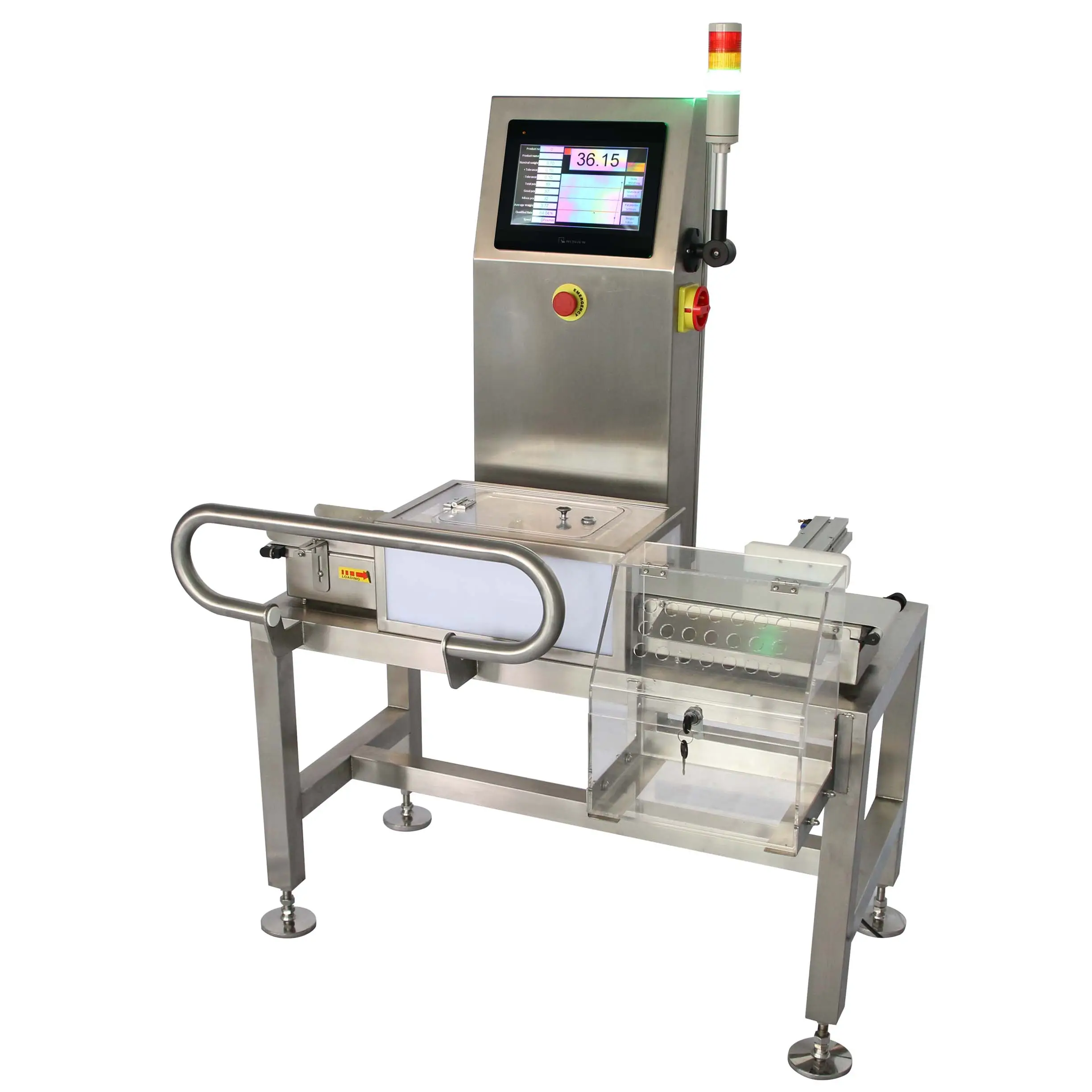 Automatic belt scale weight checker checkweigher with rejection