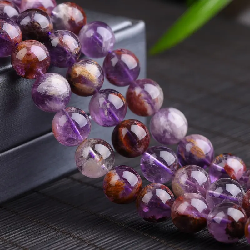 Natural Round Super Seven Crystal Beads For Jewelry Making Bracelet Necklace Jewellery Diy 6/8/10/12ミリメートル