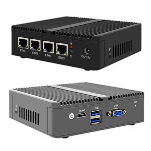 <strong>2</strong>.5G Nano Mini PC Fanless Ce-leron J4125 N4000 4xi226-V RJ45 Desktop Firewall Appliance AES-NI ESXi PfSense OPNsense Computer