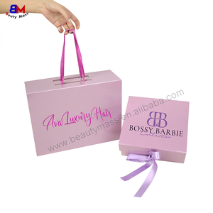Custom Branding chiusura magnetica scatola regalo di carta per gli indumenti nastro manico rettangolare pieghevole abbigliamento Packaging