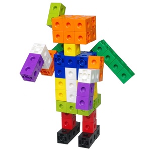 DIY pädagogische Kinder bunte ASTM CPSIA Montage roboter Bausteine 2cm Mathematik Verbindungs würfel Kunststoff kreative Würfel