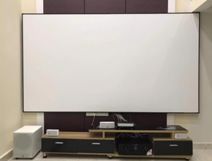 Pantalla de proyector 4K HD con marco fijo de ", pantalla de marco estrecho de Metal montada en la pared, pantalla de proyector de diseño suave blanca para TV - Product Image 3