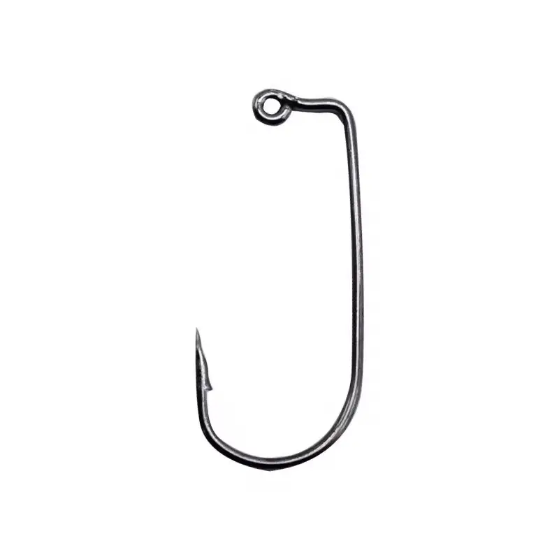 Factory wholesale 90 Degree Round Bend hook fishing metal jig head hook spear point carbon steel single Fishing accessories