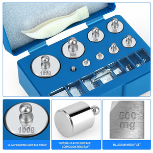 Quy mô hiệu chuẩn trọng lượng Kit thép chính xác hiệu chuẩn trọng lượng nhíp trường hợp quy mô kỹ thuật số khoa học phòng thí nghiệm trọng lượng giáo dục - Product Image 5