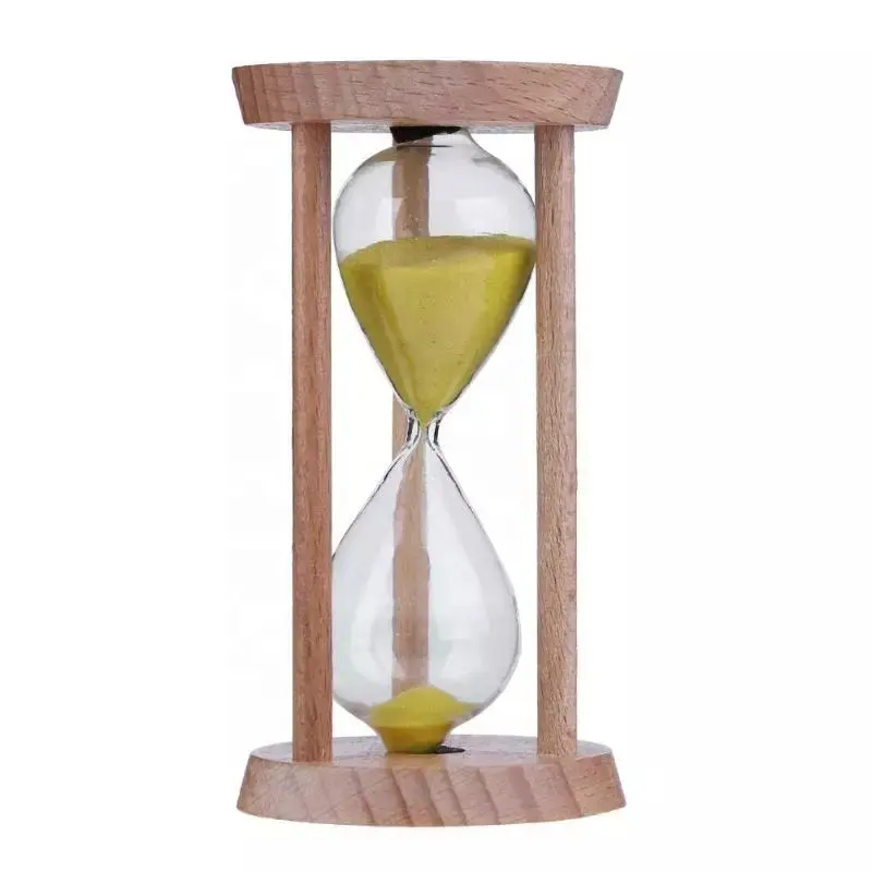 Sabbia della clessidra Timer 3 Minuti di Legno della Sabbia Timer Spazzolatura Timer Da Cucina Strumenti di Scuola Ufficio Decorativo