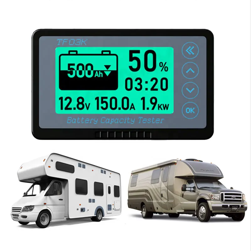 전문 정밀 자동차 배터리 테스터 모니터 RV 배터리 용량 표시기 Baiway DC120V 350A 배터리 Coulometer TF03K