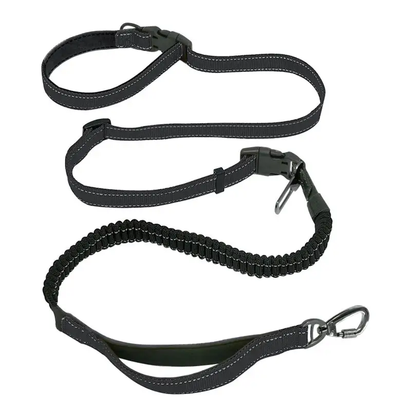 Manufacturer Wholesale Hands Released Multi-colors Nylon Bungee Running Pet dog leash