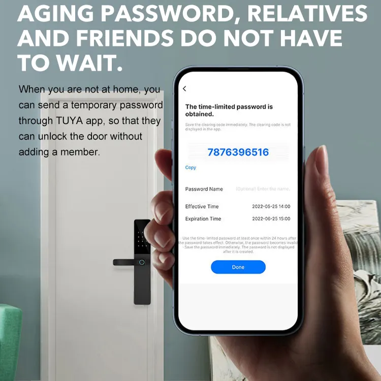 Preço de atacado Wifi TTlock App 6V Bateria Seca Fechadura de Porta Inteligente Cartão IC Smartphone App Desbloqueio Biométrico Fechadura Inteligente Impressão Dental