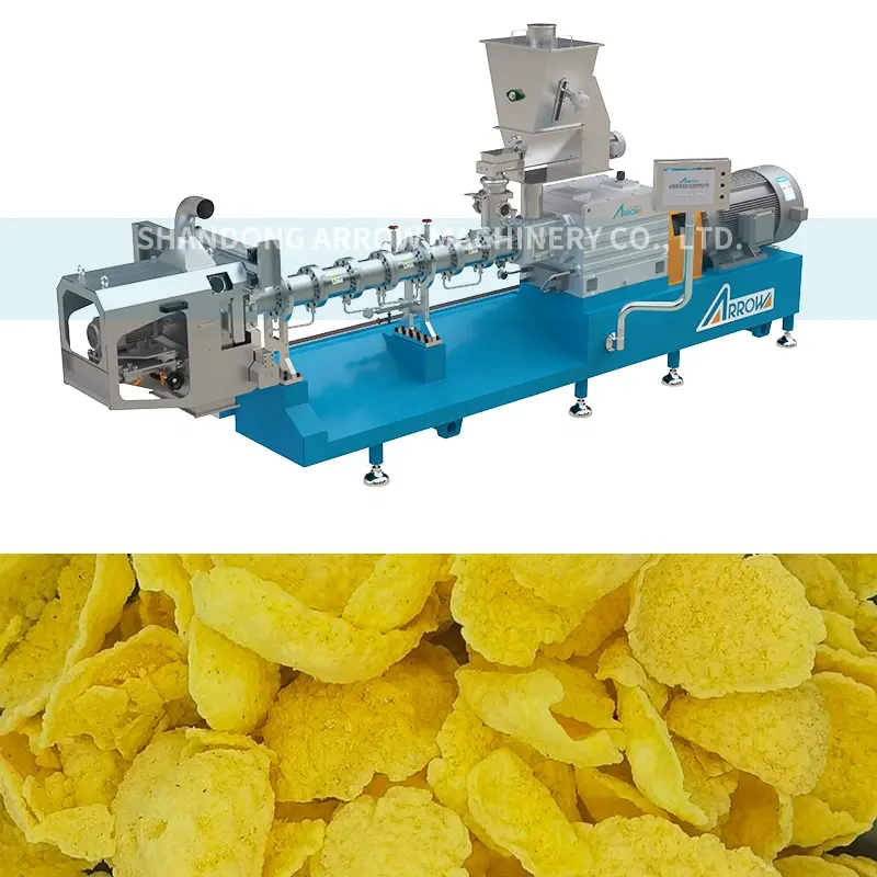 Máquina para hacer copos de maíz de bajo consumo de China, tostadora de cereales, línea de procesamiento de desayuno de gran capacidad