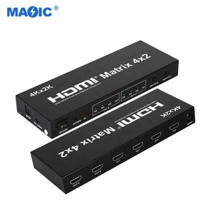 オーディオビデオ機器4 in 2 OutHDMIスイッチスプリッターHDMIマトリックス4K60HzHDMIマトリックス4x2、光学および3.5mmオーディオ付き - Product Image 1