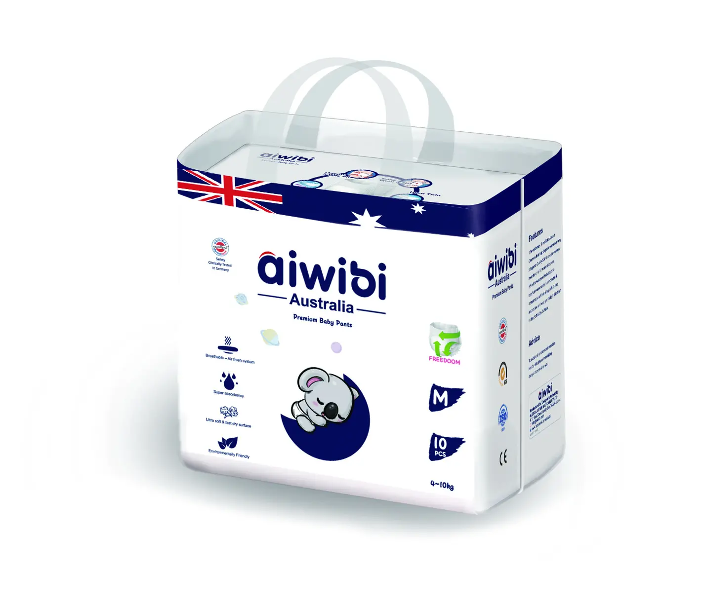 Aiwibi fabricante de fraldas de bebê, marca aiwibi, preço competitivo, biodegradável, bambu, descartável, premium, da china awb01