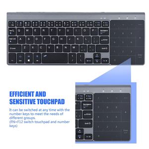 MC-41AG 2.4G tastiera per Computer Wireless multifunzione 59 tasti tastiera piccola tastiera da ufficio con Touch Pad - Product Image 3