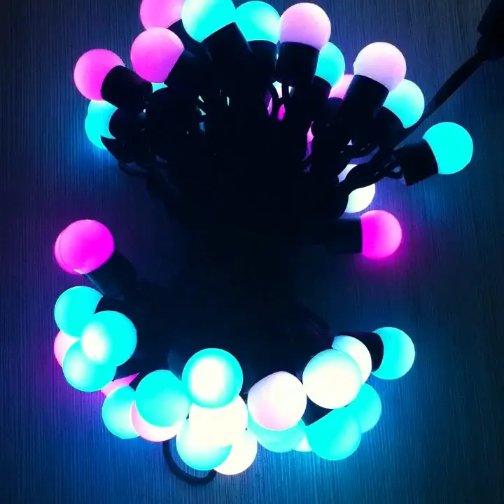 RGB Rainbow LED Christmas Light String Garland LED Small Ball Party Play Light uso esterno impermeabile IP 67