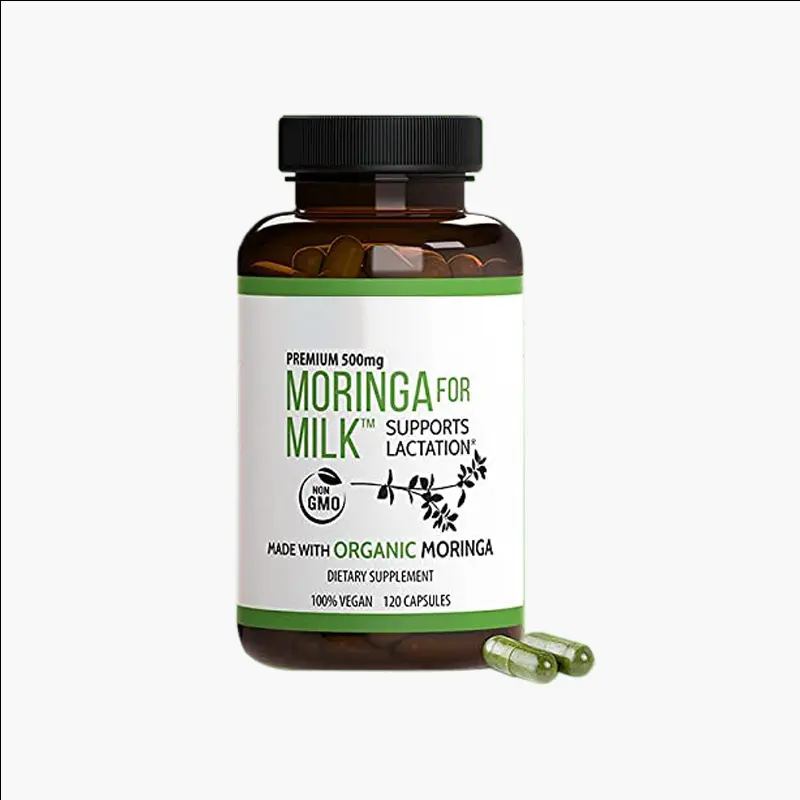 Premio 500mg capsule di Moringa per il latte supporta l'allattamento fatto con Moringa biologica 100% integratore alimentare vegano