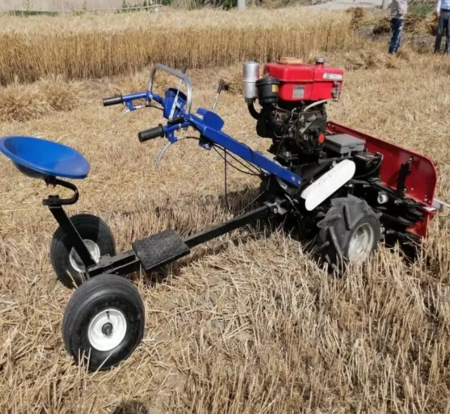 6.6HP su soğutmalı dizel motor gücü koltuk pirinç buğday samanı çeltik reaper binder hasat makinesi ile yürüyüş