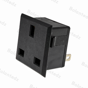 UK Power <strong>Socket</strong> 13A250V Inlet 3 Pins Type G England Industrial <strong>Socket</strong> Module Black CE Snap in AC Inlet <strong>Socket</strong> - Product Image 3