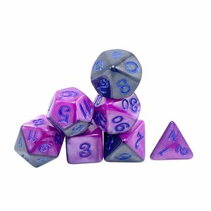 プラスチック製アクリル製サイコロ混合2色層状ボードゲームDnd 7パック