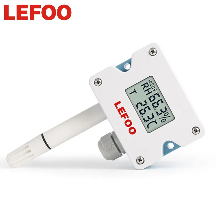 LEFOO Pemancar Suhu dan Kelembaban, Jenis Dinding RS485 Layar LCD Digital Sensor Temperatur dan Kelembaban Rumah Kaca