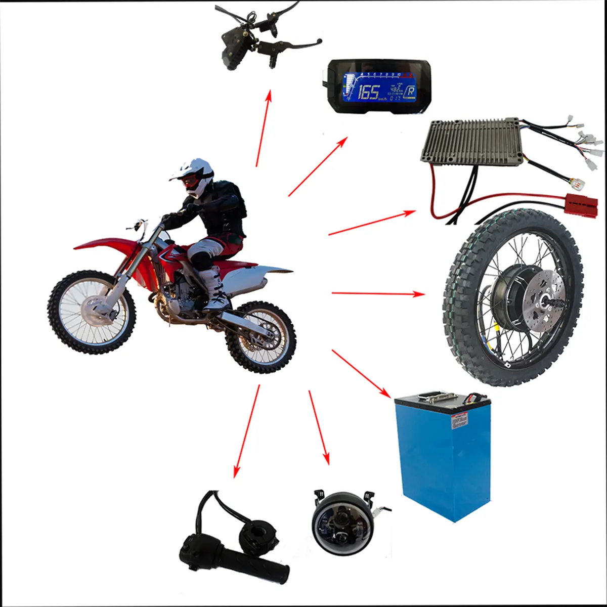Kit de motocicleta elétrica para motocross, com alto desempenho