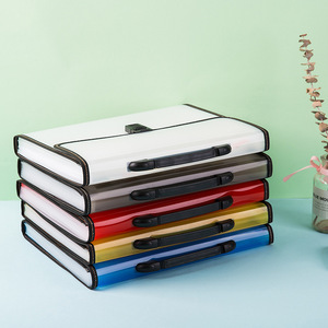 Organizador de archivos de acordeón de 13 bolsillos, organizador de papel portátil, organizador de documentos de plástico expandible con mango duradero - Product Image 2