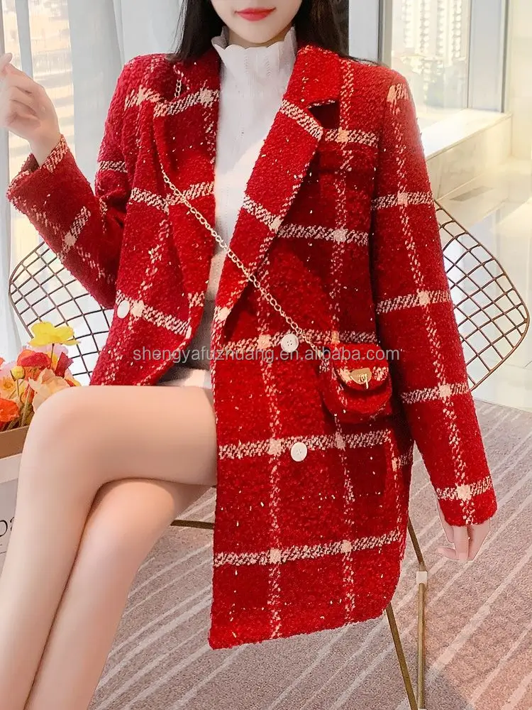 Popular cashmere coat women fashion Women's winter warm woolen coat plus size Lady's cashmere coat