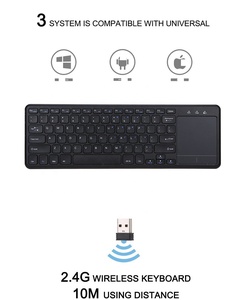 Teclado táctil inalámbrico caliente con panel táctil multitáctil de 3,5 pulgadas Teclas silenciosas Teclado de diente azul recargable Trackpad incorporado - Product Image 6