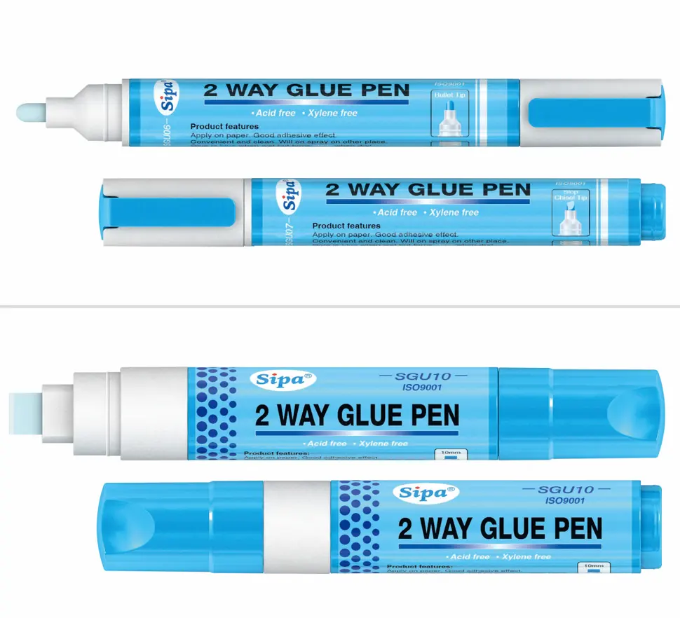 SGU10 2 वे ग्लू स्टिक पेन ब्रॉड टिप AP-प्रमाणित स्क्रैपबुकिंग क्राफ्ट कार्ड बनाने के लिए ग्लू पेन बनाने के लिए बिल्कुल सही