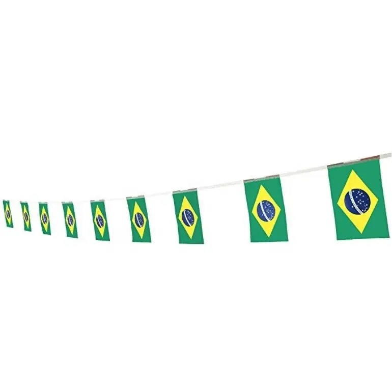Luwu — drapeau à cordes en polyester brésilien et personnalisé, impression de drapeau OEM, décoration extérieure, 68D