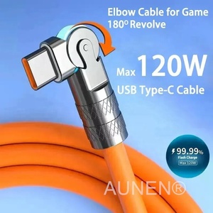 C tipi veri hattı 120w hızlı şarj 6A 180 dönen Ultra hızlı şarj hattı için Huawei Samsung darı Bold uzatılmış silikon - Product Image 3