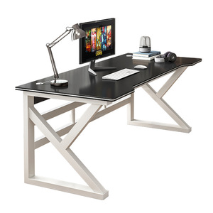 Escritorio de ordenador moderno contemporáneo Mesa de oficina de estilo contemporáneo extensible para estudiantes Escritura Juegos Alquiler de Casa Metal - Product Image 1