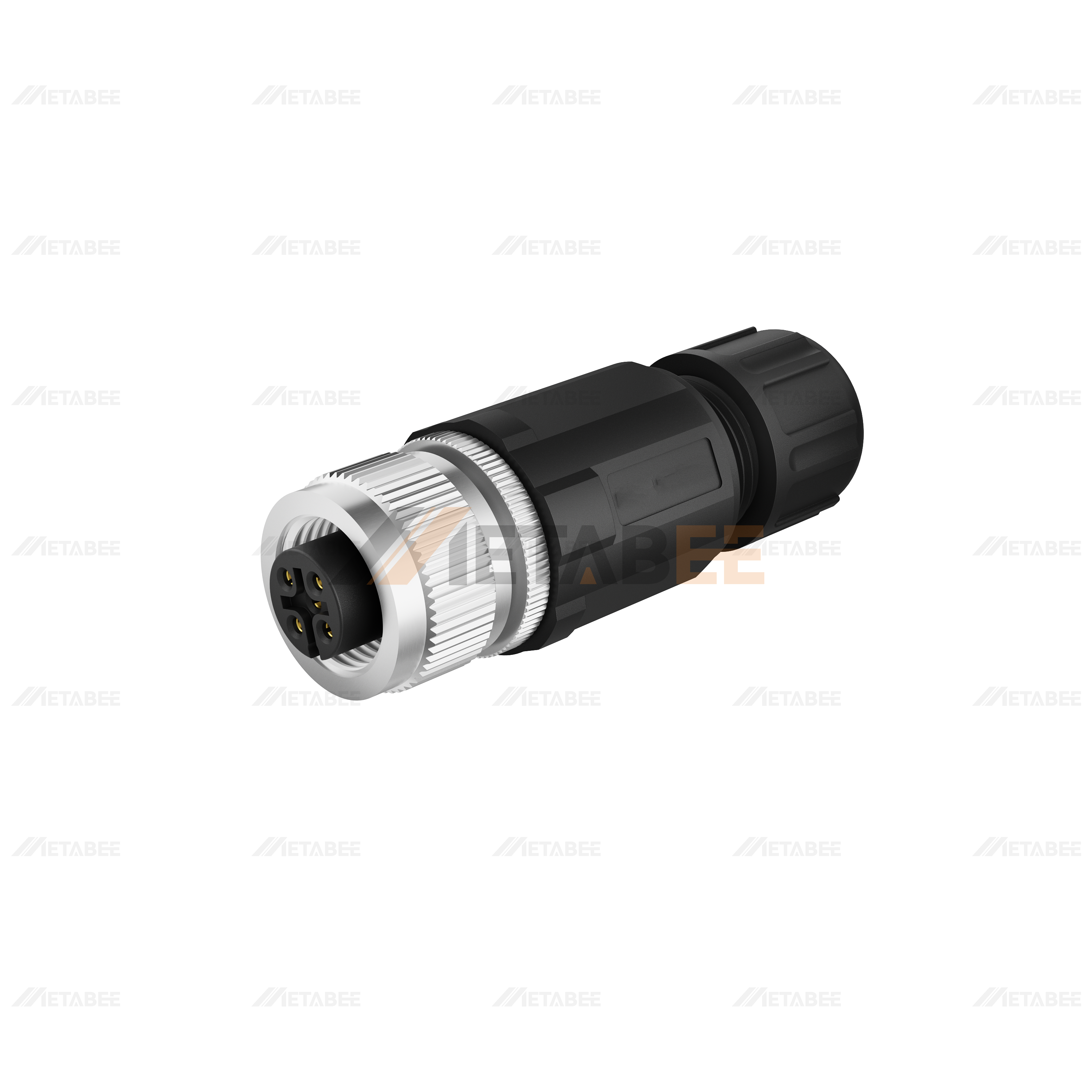 M12 Female Straight Unshielded Solder Wire Plug