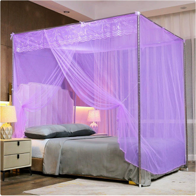 มุ้งกันยุงสีม่วงแบบสแตนด์อโลน (ไม่มีโครง)