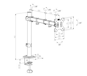 Hot Selling Simple Cheap Monitor <strong>Mount</strong> with C-Clamp VESA 75*75-<strong>100</strong>*<strong>100</strong> Max Loading 8kgs for PC Computer Brackets - Product Image 5