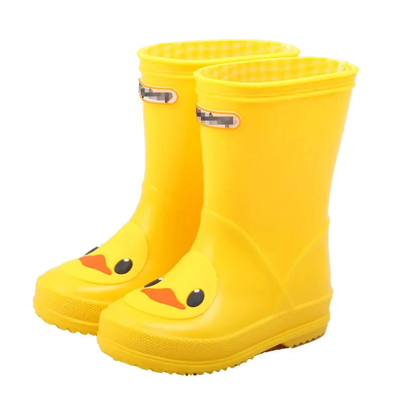 I bambini delle ragazze anatra di stampa su misura in pvc impermeabile rainboots stivali di gomma stivali da pioggia per i bambini