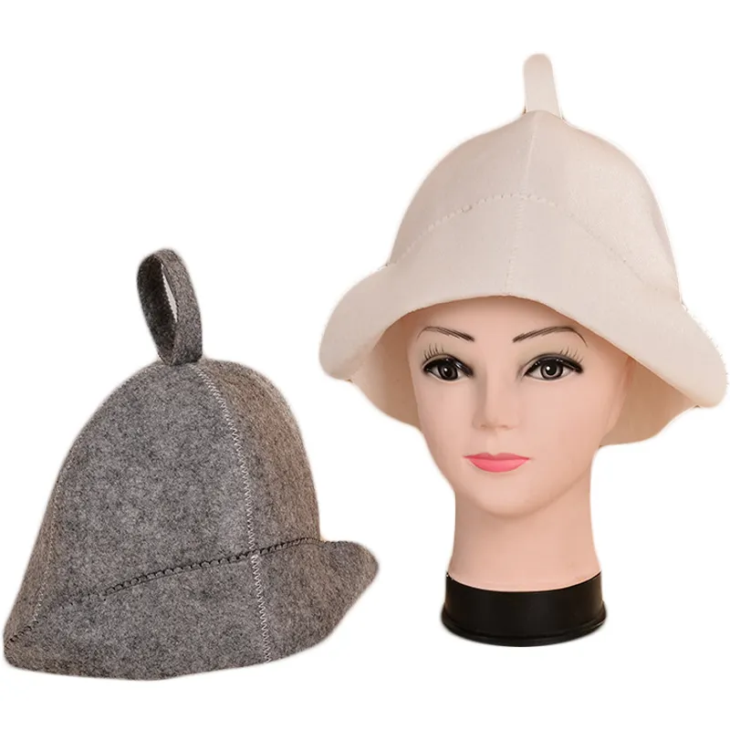 2024 nuovo logo personalizzato popolare cappello da bagno Sauna in feltro personalizzato cappello da Sauna in feltro Banya a vapore russi uomo donna cappello da Sauna in feltro di lana