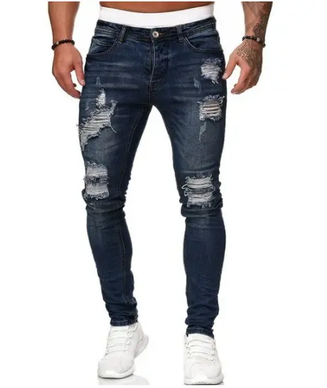 Streetwear stylé au meilleur prix, pantalon en jean cargo bleu pour motard, pantalon en jean de haute qualité pour homme, pantalon en jean à prix réduit pour homme