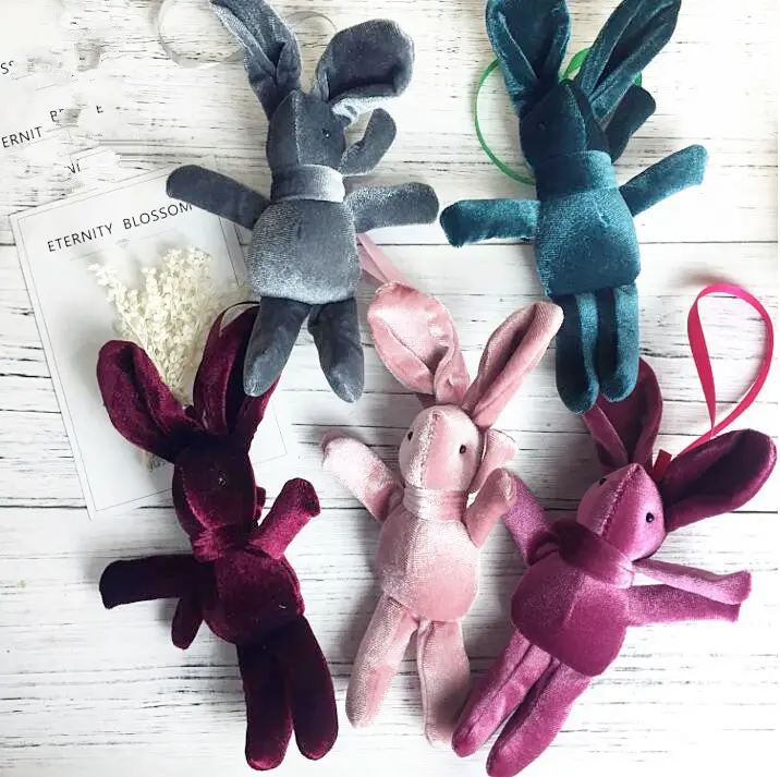 Sevimli kadife tavşan bebek tavşan peluş oyuncaklar çocuk uyku arkadaşı dolması peluş hayvan bebek oyuncakları