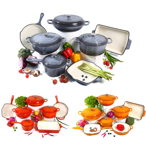 Chất lượng cao nhiều màu men gang <span class=keywords><strong>Cookware</strong></span> Set nấu ăn súp & chứng khoán chậu và chảo Frying Pan - Product Image 3