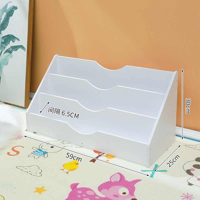 Three-compartment picture book shelf