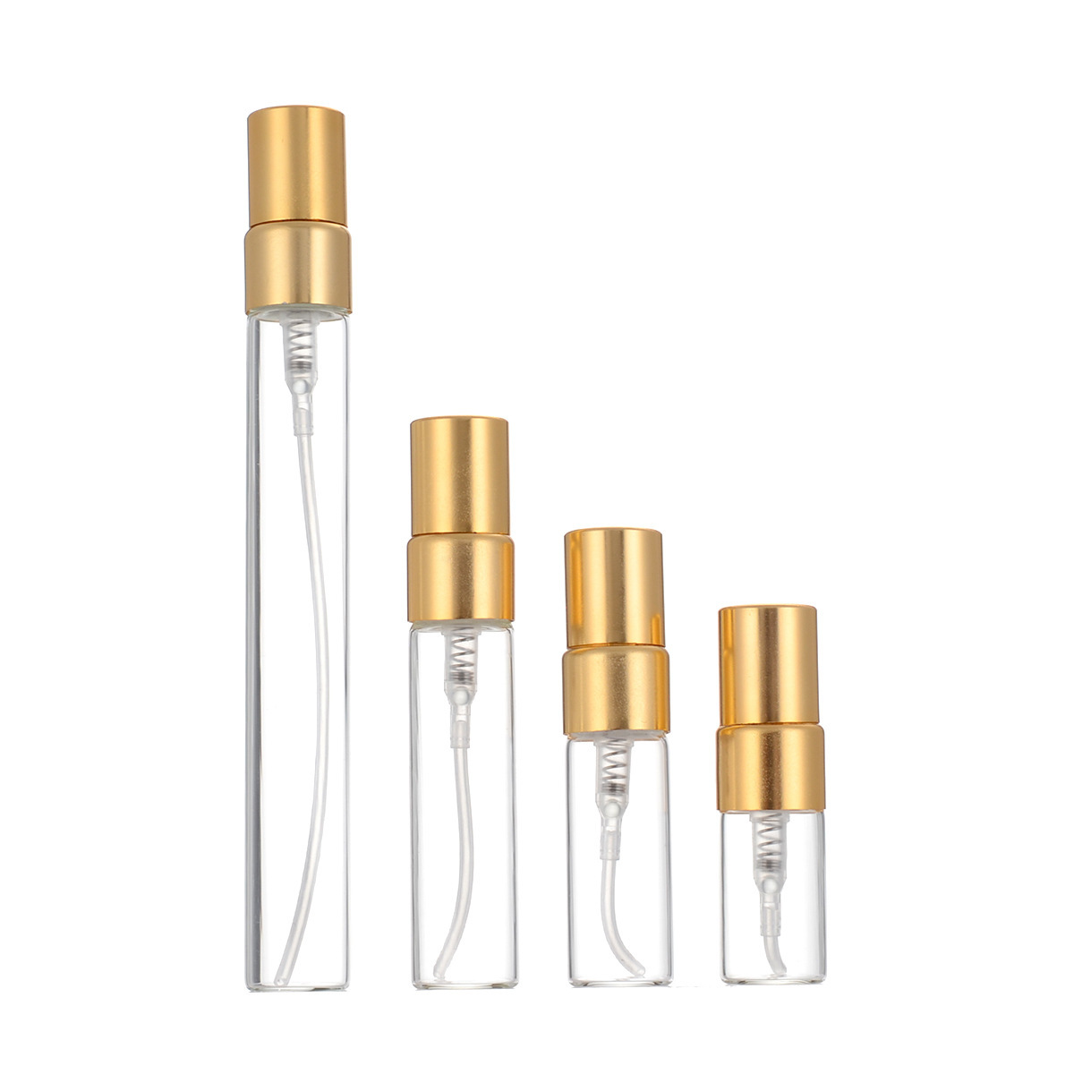 Clear bottle + Gold aluminum sprayer