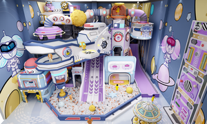 Indoor Aerospace für Kinder Soft Play Spielplatz <span class=keywords><strong>Space</strong></span> Theme Ball Pit mit Slide Carousel Ride und Starship - Product Image 6